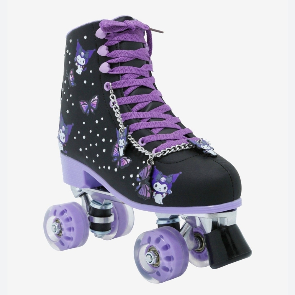 Kuromi Black and Purple Roller Skates